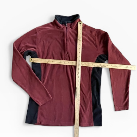 Columbia 1/4 Zip Fleece Pullover Men’s Small Burgundy Outdoor Hiking Jacket - Picture 6 of 9